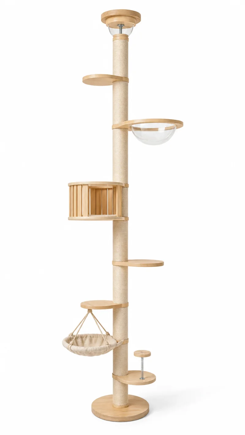 Floor-to-Ceiling Cat Trees and Vertical Scratching Towers - Wholesale Pet Supplies Sourcing - Xinji Pet Supplies