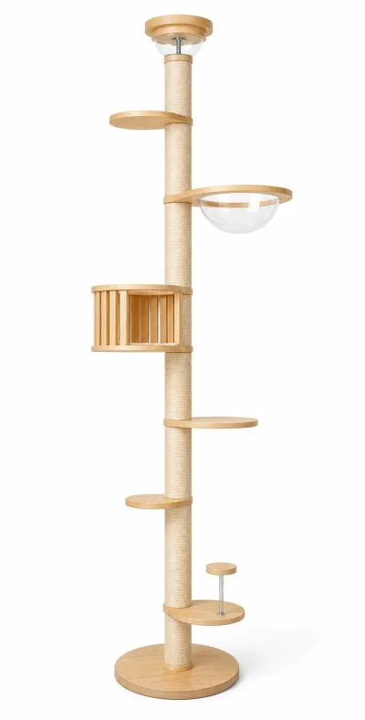 Floor-to-Ceiling Cat Trees and Vertical Scratching Towers - clean gallery image 1