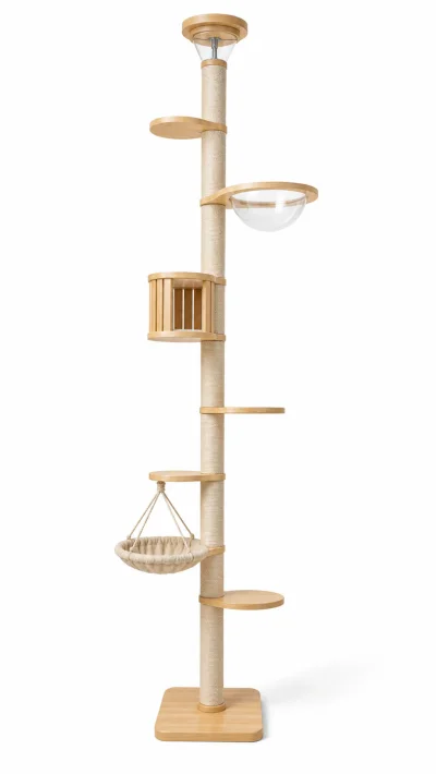 Floor-to-Ceiling Cat Trees and Vertical Scratching Towers - clean gallery image 2