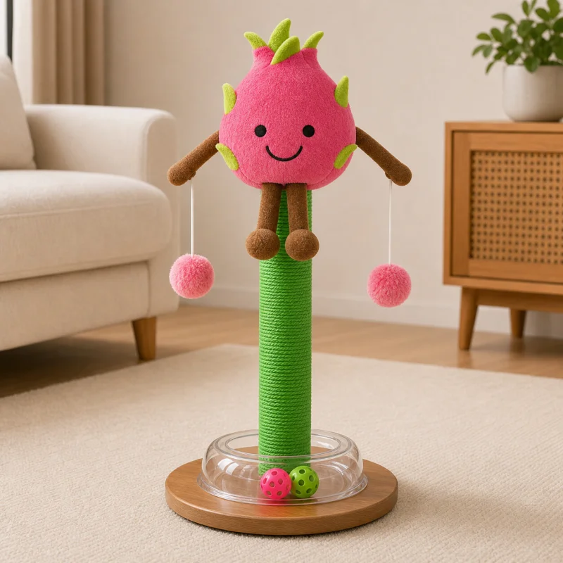 Fruit and Character Rotating Cat Scratching Posts - clean product image 3