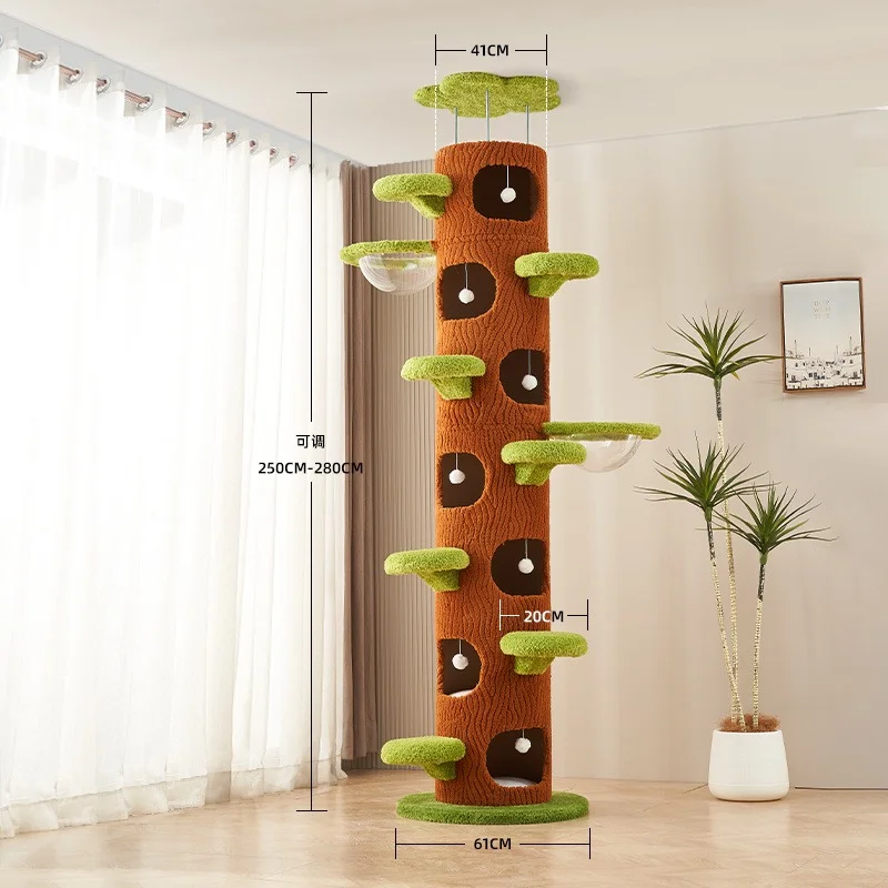 Floor-to-Ceiling Cat Trees and Vertical Scratching Towers - style option 3