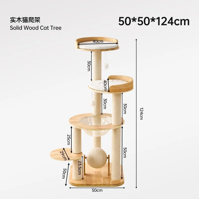 Wooden Cat Trees with Sisal Scratching Mats - style option 4