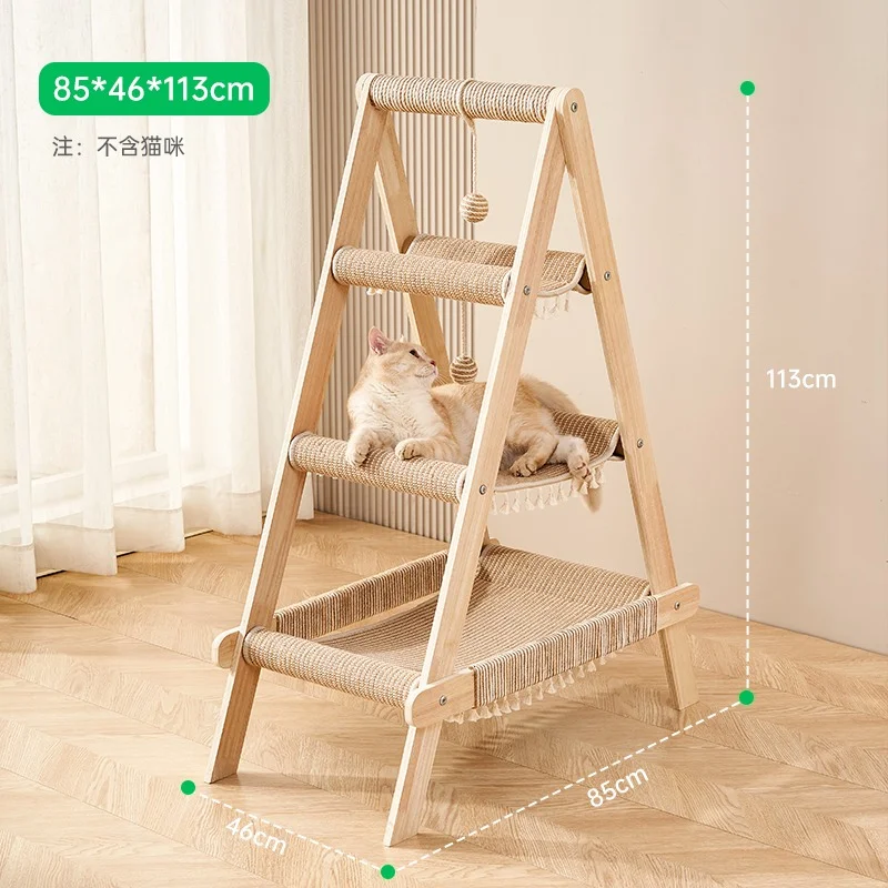Wooden Cat Trees with Sisal Scratching Mats - style option 8