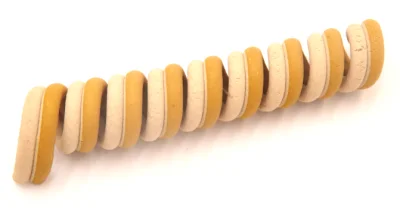 Shaped Dog Dental Chews Wholesale - JC33 Two-Tone Spiral Dental Chew