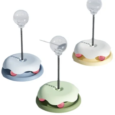 Interactive Cat Feeder and Wobble Toys - Rotating food-dispensing cat toy