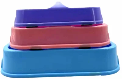 Plastic Pet Bowls and Double Feeding Bowls - Large plastic double bowl