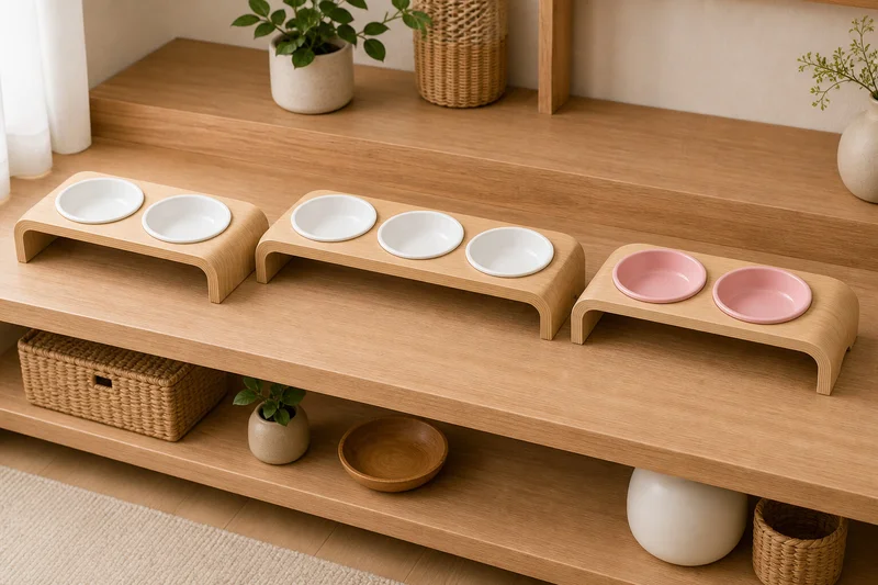 Raised Cat Feeding Stations: Retail-Ready Bowl Stand Assortments for Pet Stores