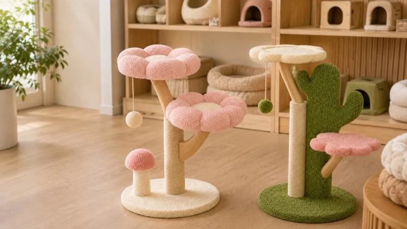 Decorative Cat Trees: Flower and Cactus Designs for Visual Cat Furniture Ranges
