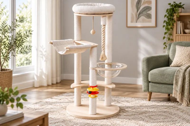 Acrylic Bubble Cat Tree with Hammock: A 124 cm Retail Product Pick
